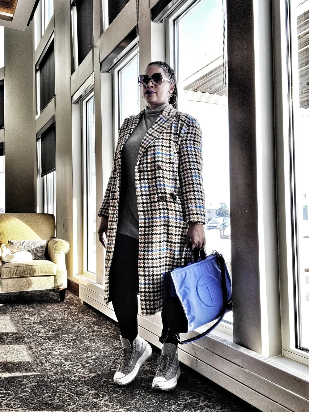 Future Collective x Kahlana Barfield Brown Long Double-Breasted Trench Coat